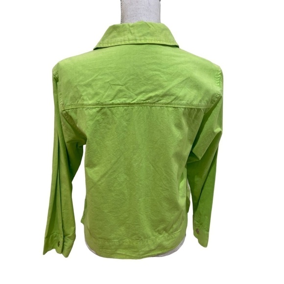 Fresh produce chartreuse lightweight shacket shirt jacket 100% cotton size small - Picture 6 of 9